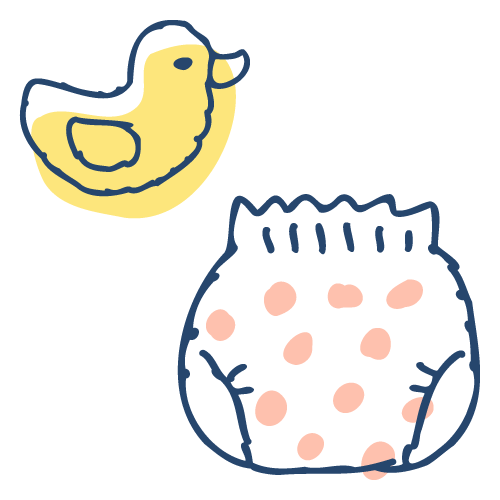 おむつ替え指導イメージイラスト